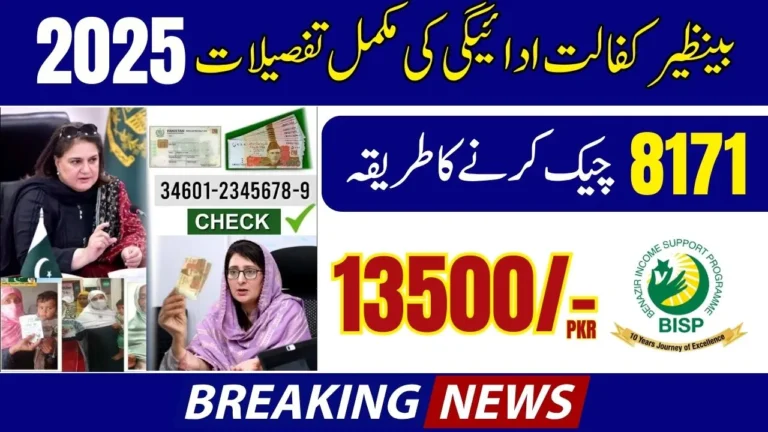 8171 Benazir Kafalat Stipend Details April 2025 – CNIC & Payment Info