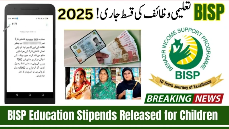 BISP Education Stipends Released for Children of Beneficiary Women